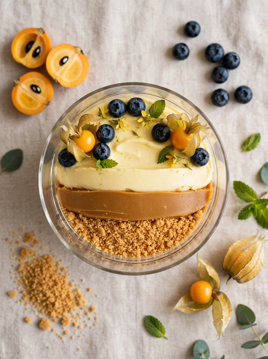 Postre en vaso de tres capas