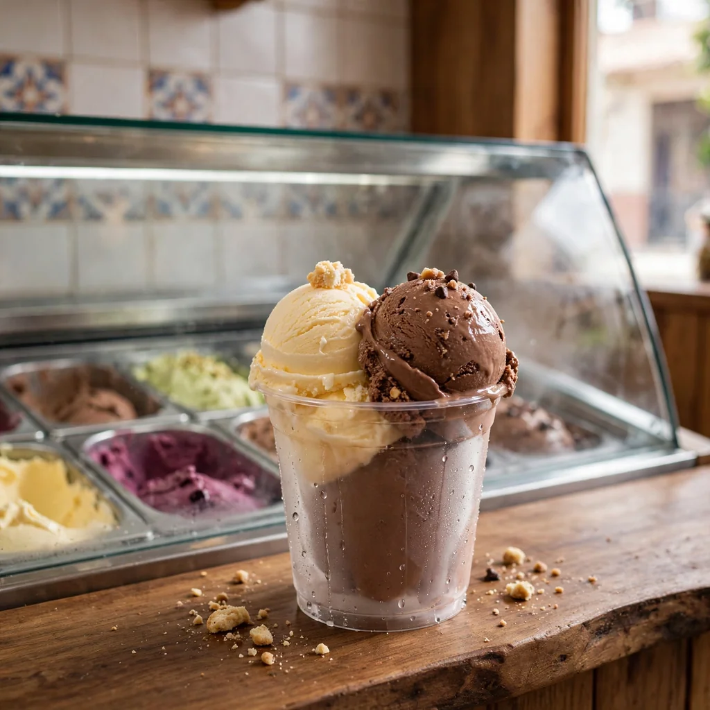 Helado en vaso