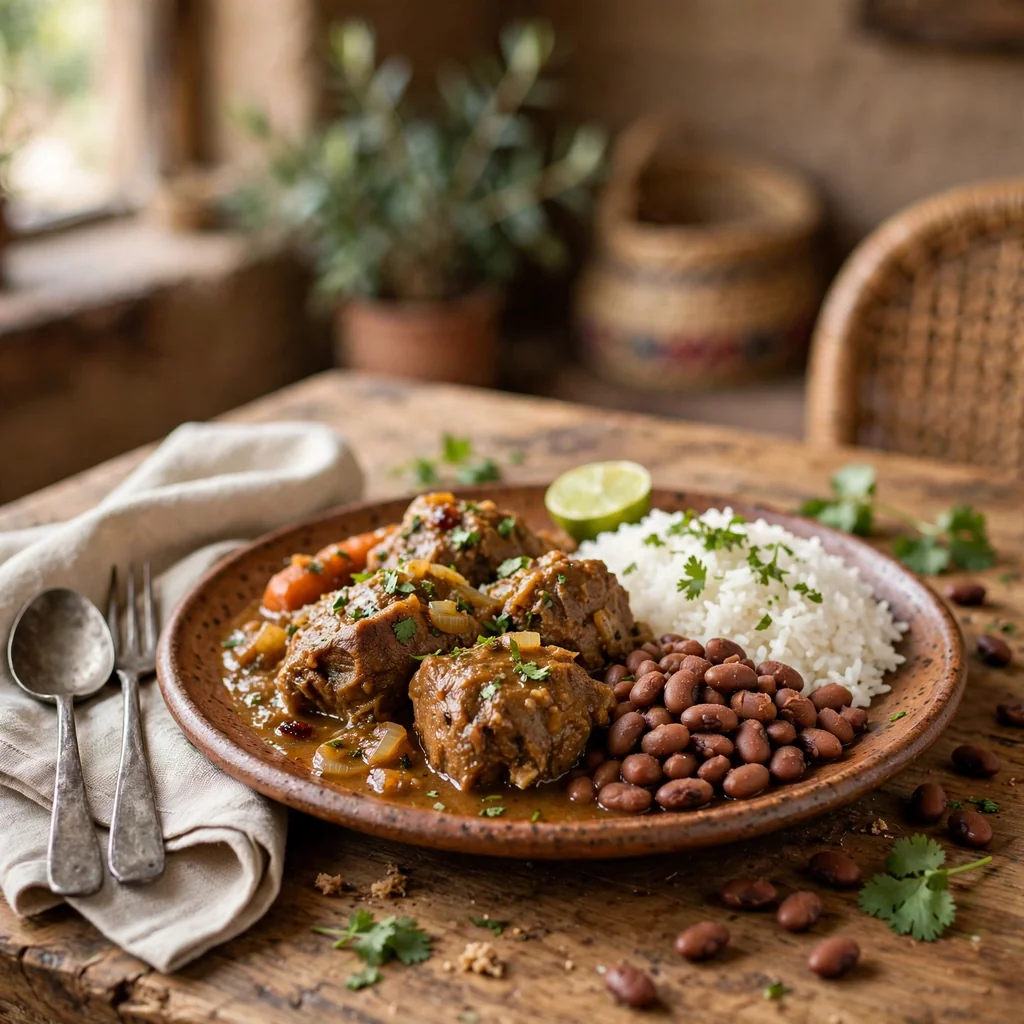 Cabrito con frijoles