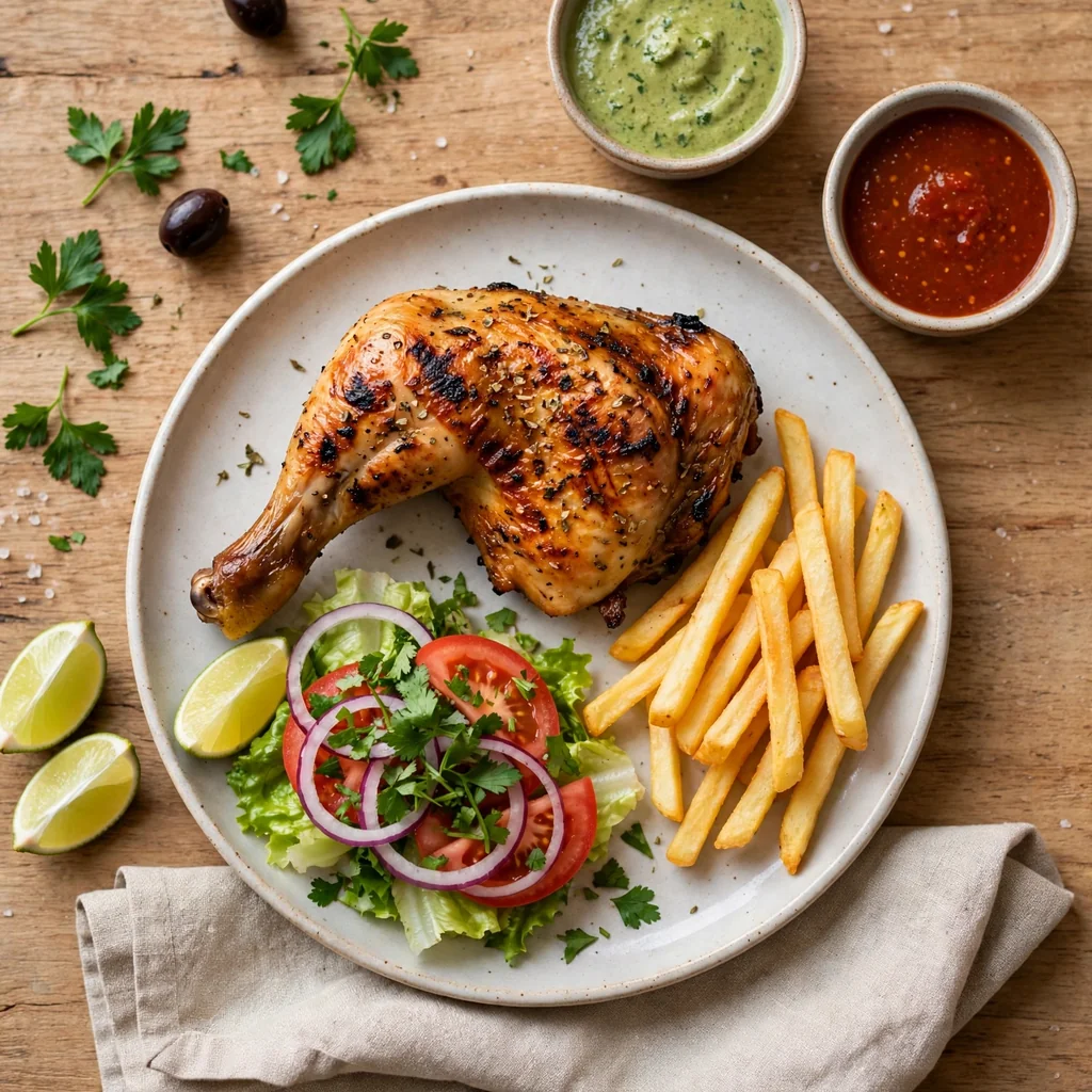 Cuarto de pollo a la brasa