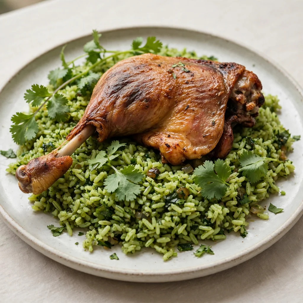 Arroz con pato a la norteña con culantro