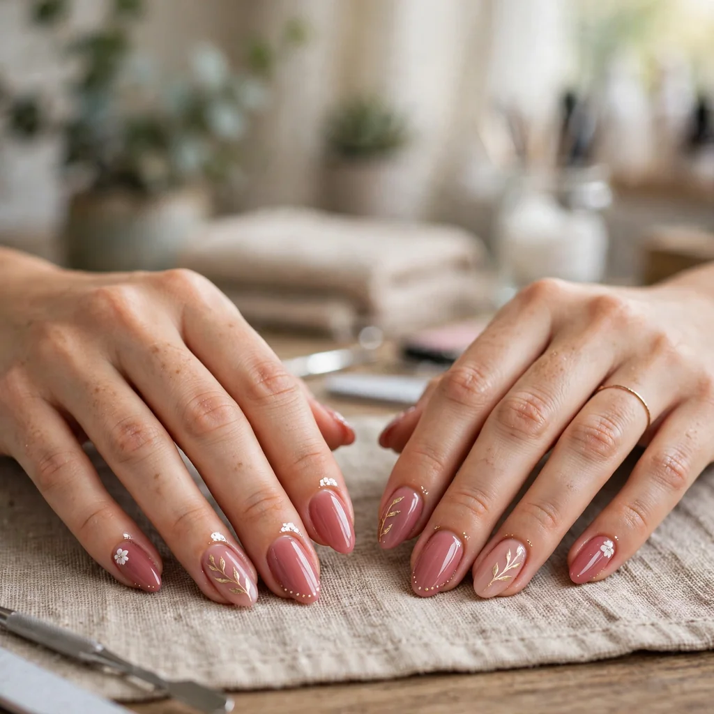 Manicura con esmaltado y diseño
