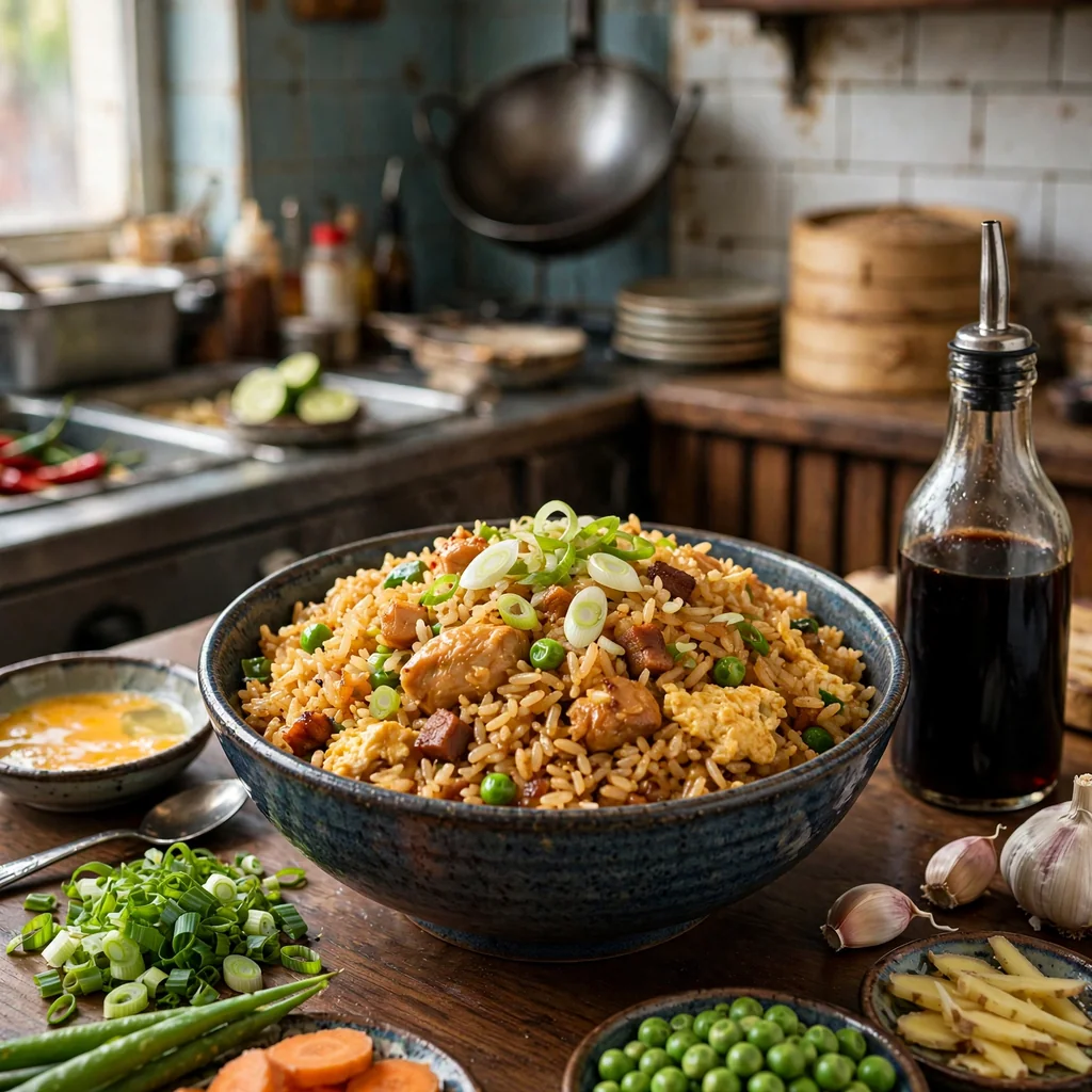 Arroz chaufa especial al wok