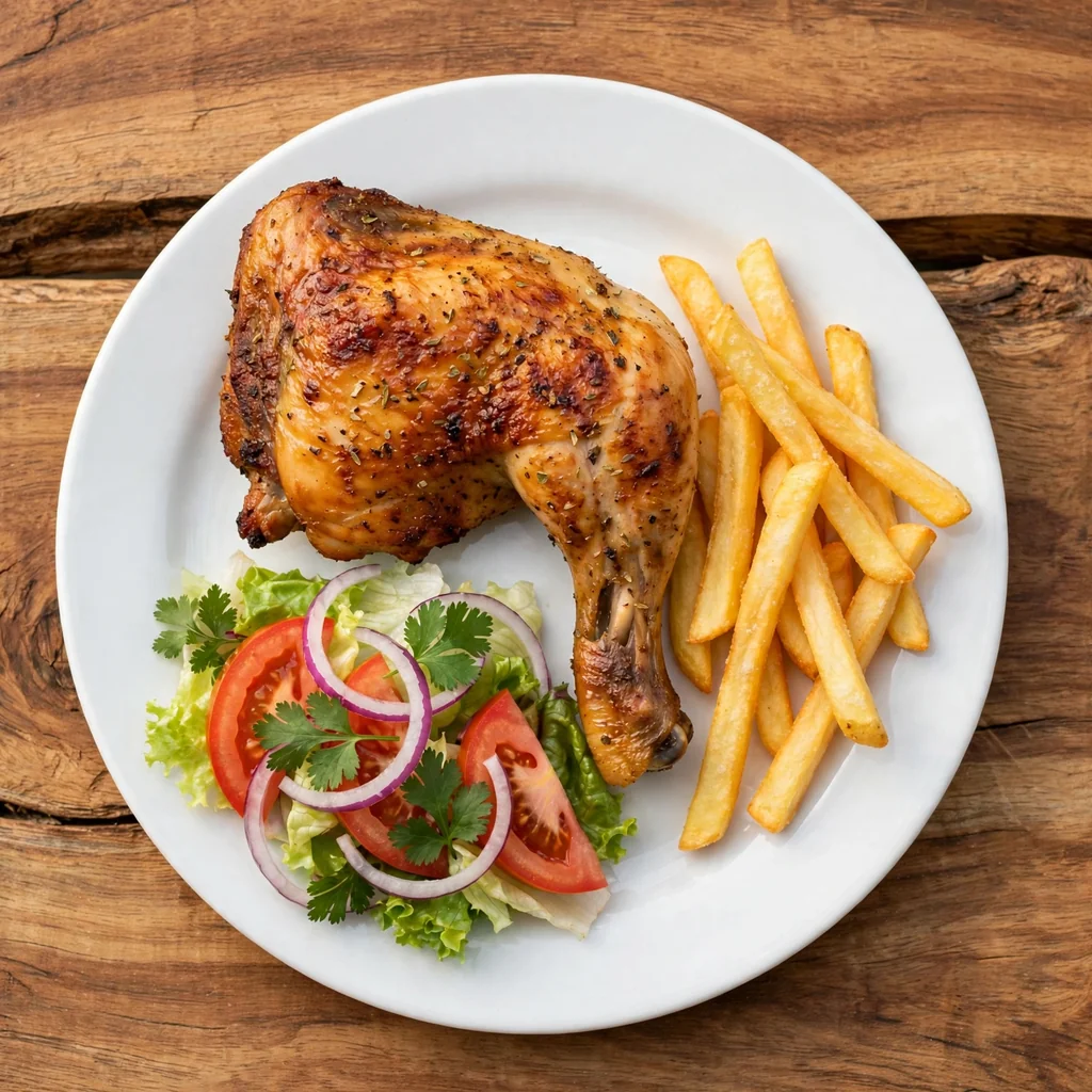 Cuarto de pollo a la brasa