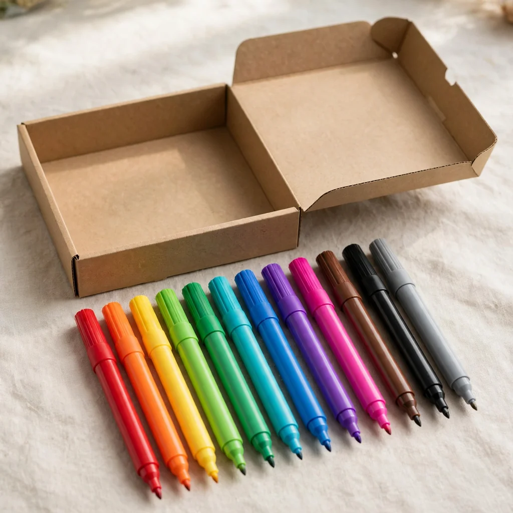 Pack de plumones permanentes de punta fina en 12 colores vibrantes para manualidades