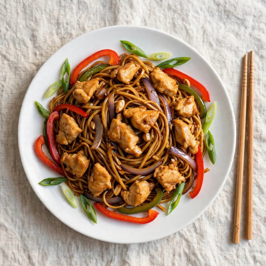 Tallarín saltado de pollo