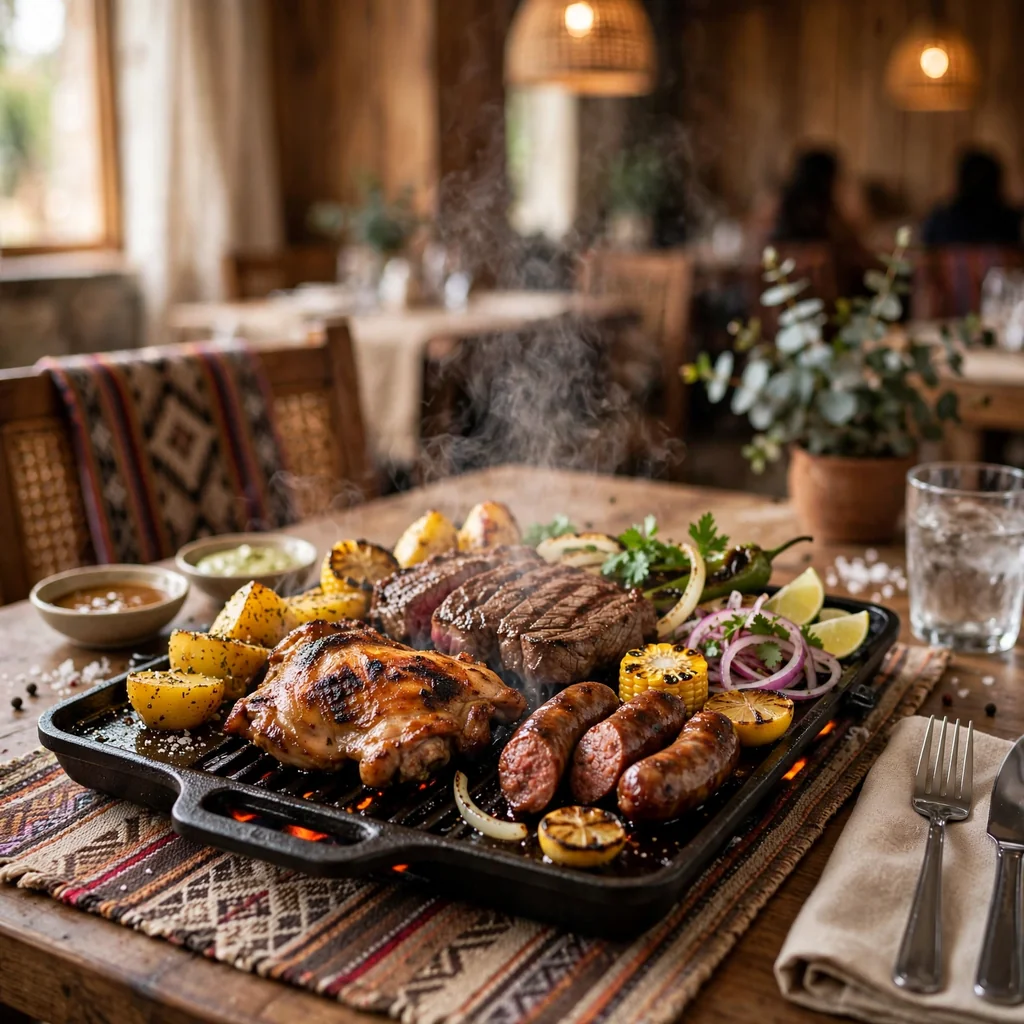 Parrilla mixta para dos personas con tres carnes