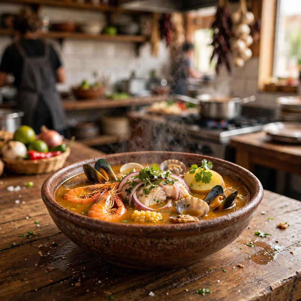 Parihuela - Sopa de Mariscos con Pescado y Langostinos