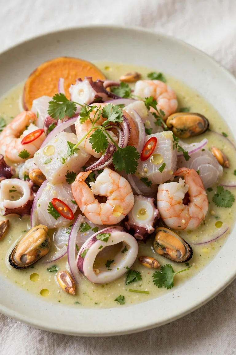 ceviche mixto pescado marisco