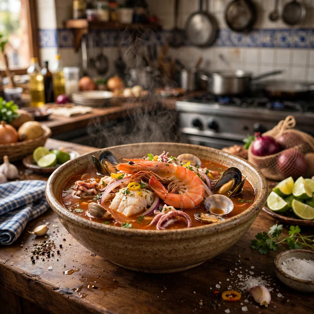 Parihuela - Sopa de Mariscos con Pescado y Langostinos