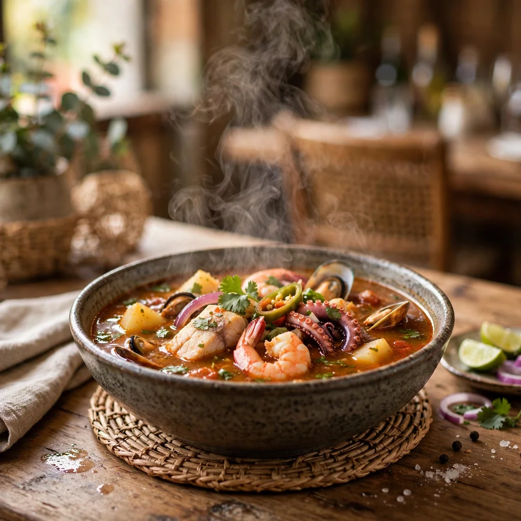 Parihuela - Sopa de Mariscos con Pescado y Langostinos