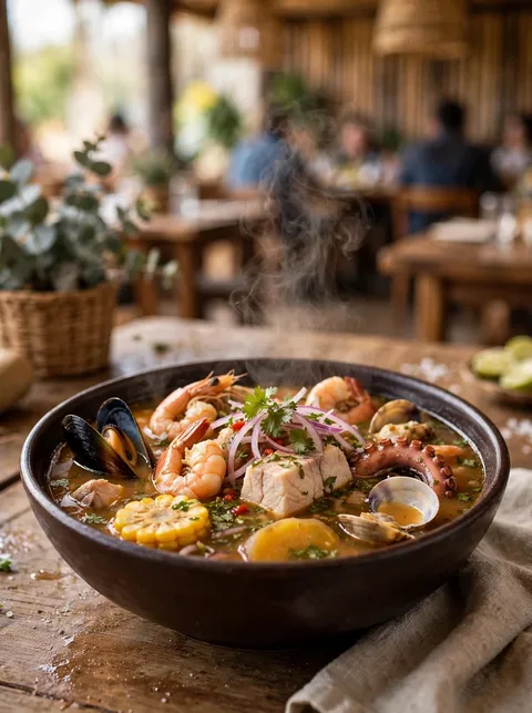 Parihuela de mariscos y pescado fresco