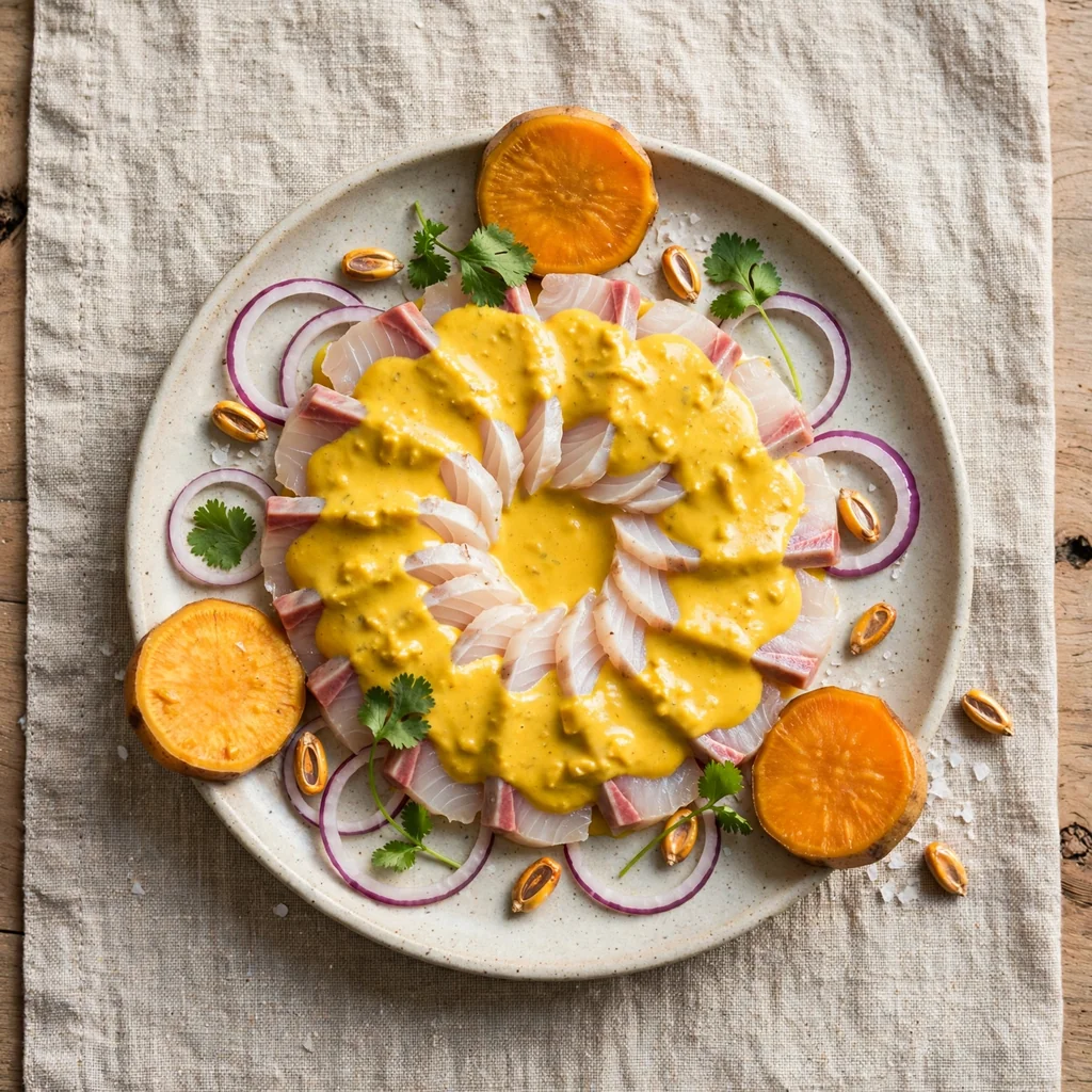 Tiradito de Pescado con Salsa de Ají Amarillo