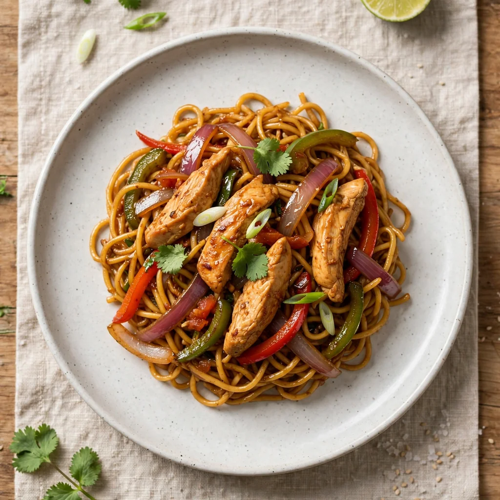 Tallarín saltado de pollo