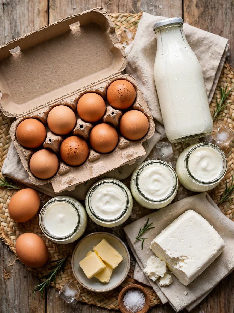 Maple de huevos con lácteos refrigerados