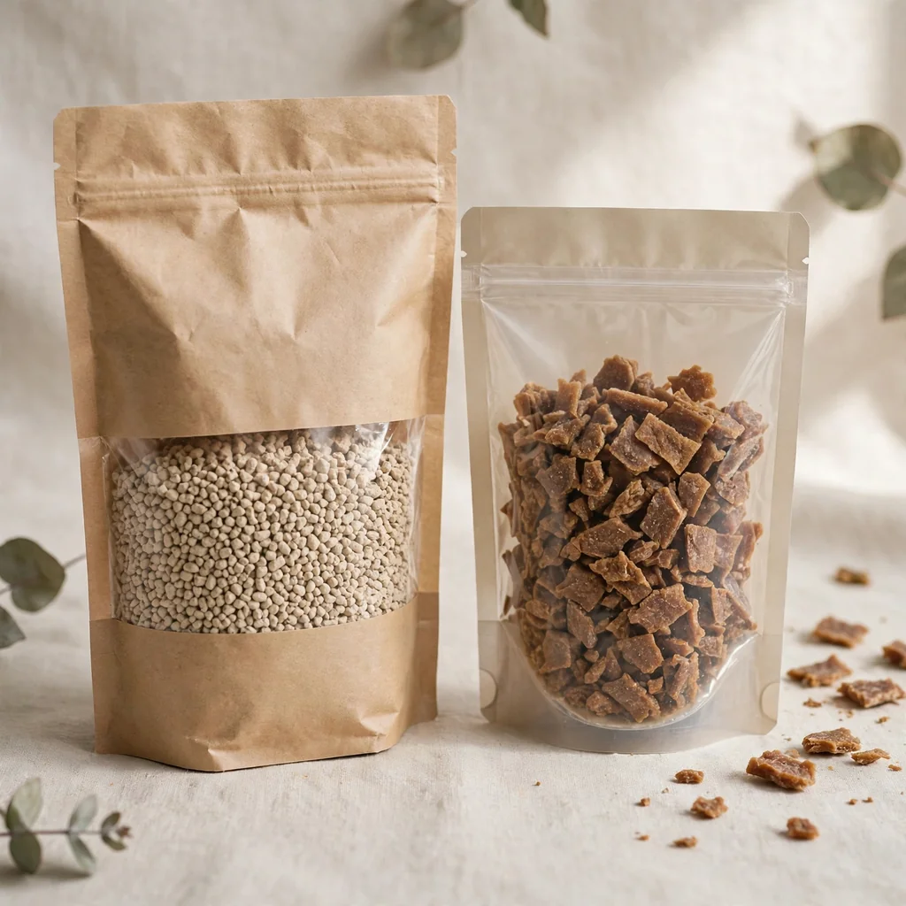 Arena y snacks para gatos