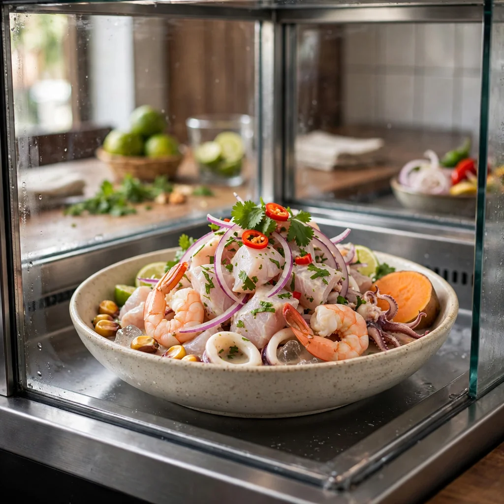 Ceviche Mixto - Pescado, Langostinos y Calamares