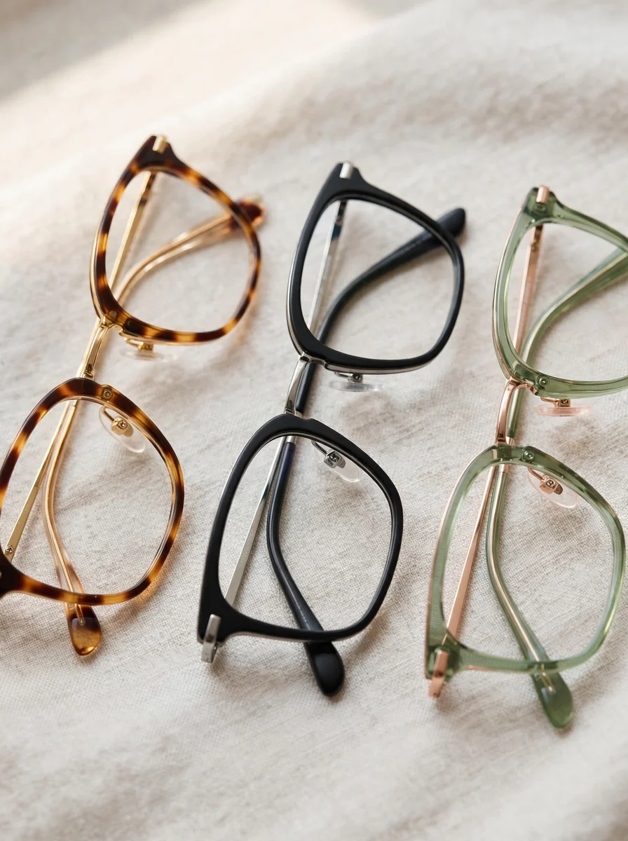 Armazones de metal y acetato para lentes