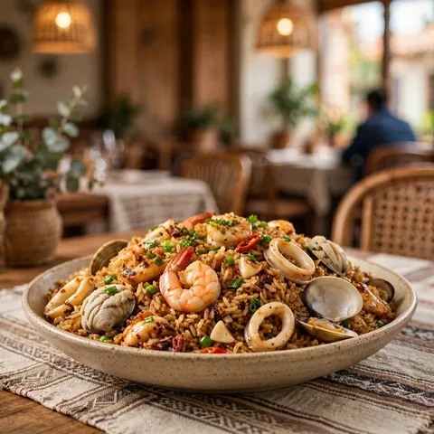 Chaufa de Mariscos - Arroz Frito Chino-Peruano
