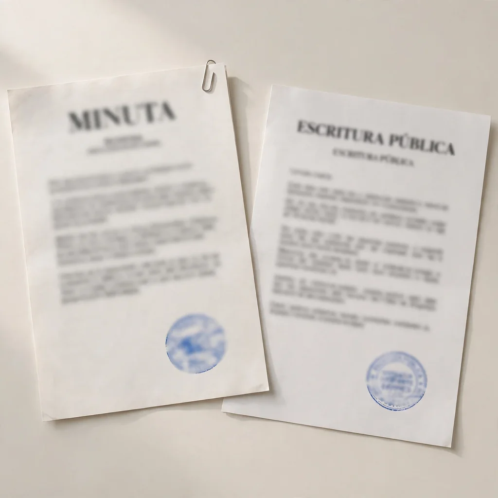 Minuta y escritura pública