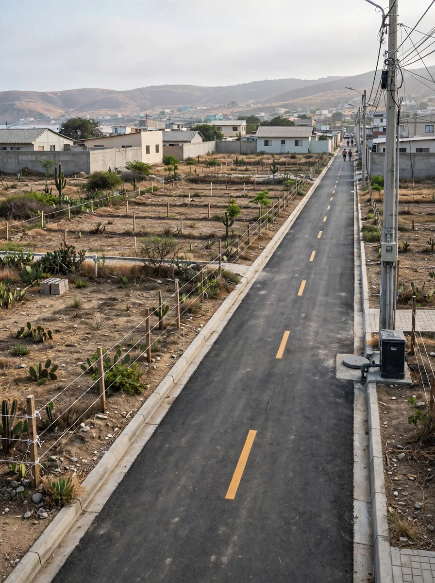 Terreno con servicios básicos y pista