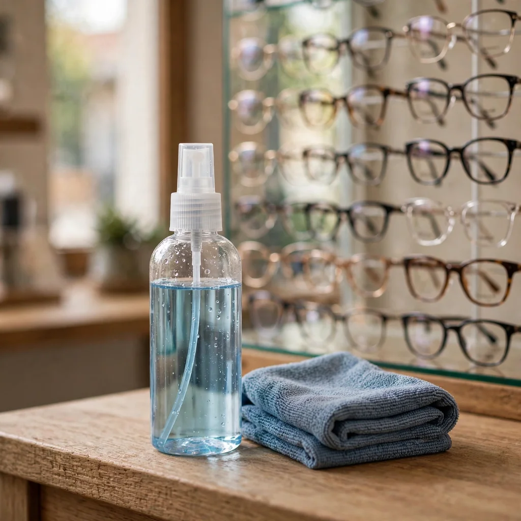 Spray limpiador para lentes con paño de microfibra