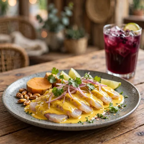 Tiradito de pescado con ají amarillo