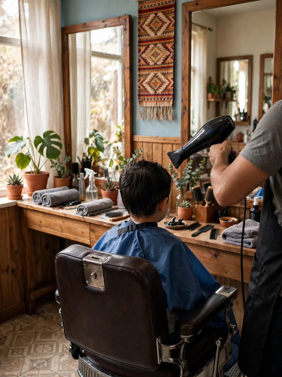 Lavado y corte para niños con secado