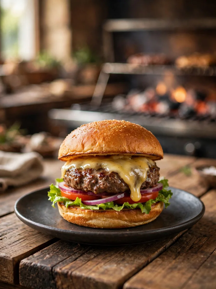 Hamburguesa gourmet de preparación artesanal