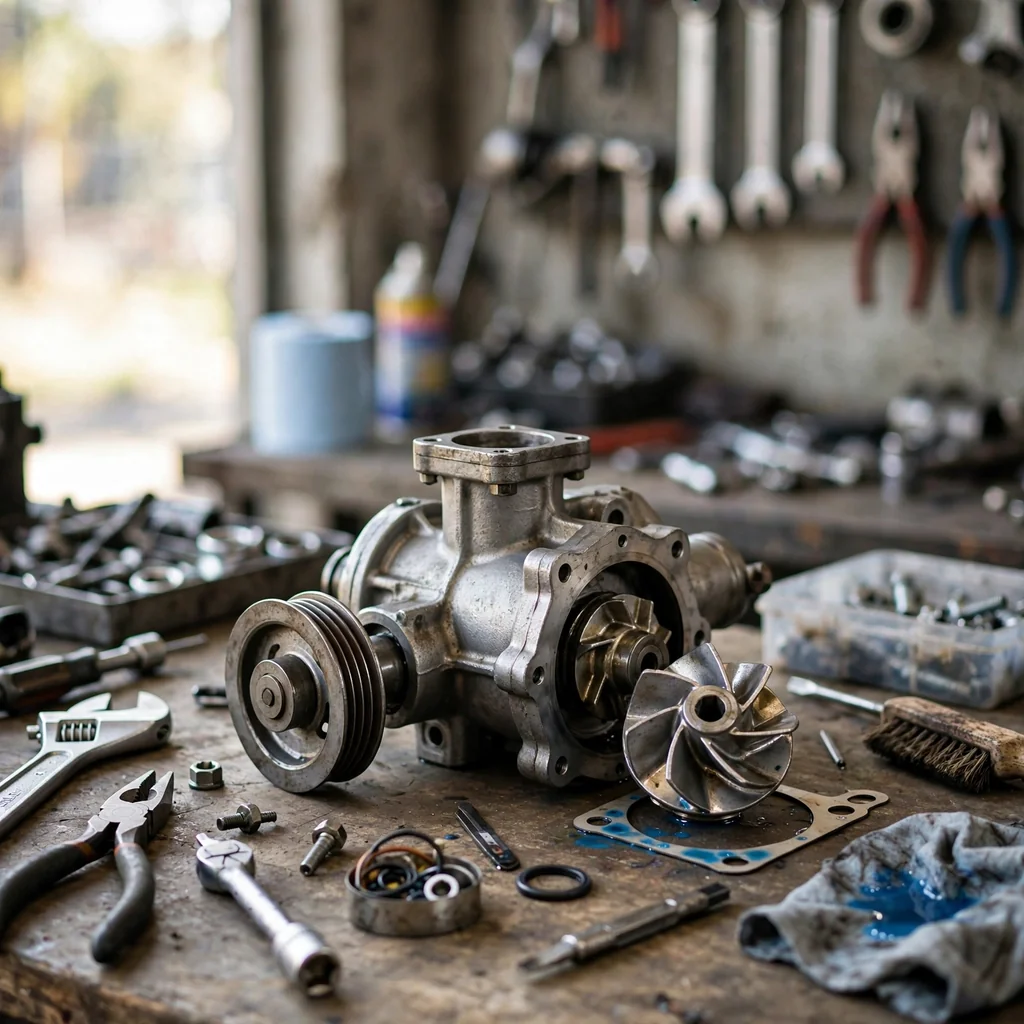 Reparación de bomba de agua del motor