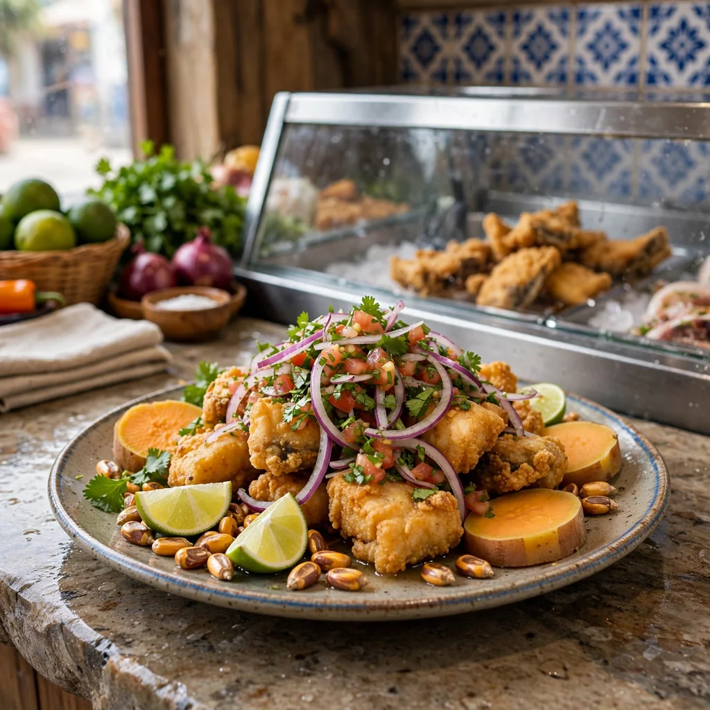 Chicharrón de pescado con salsa criolla