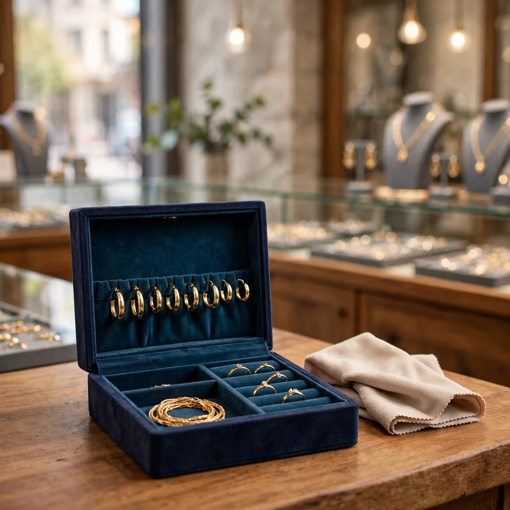 Estuche para joyas con paño limpiador