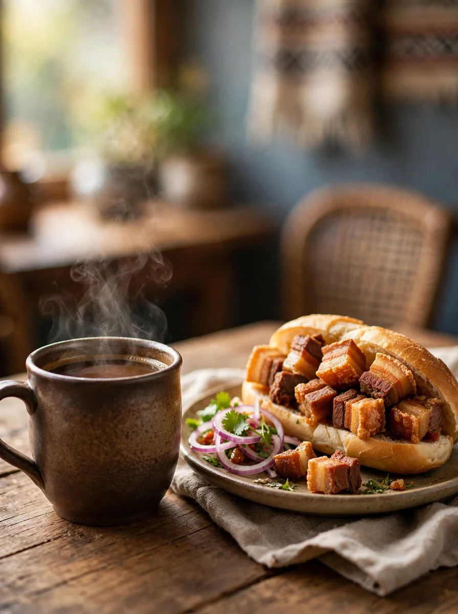 Café pasado caliente para el desayuno