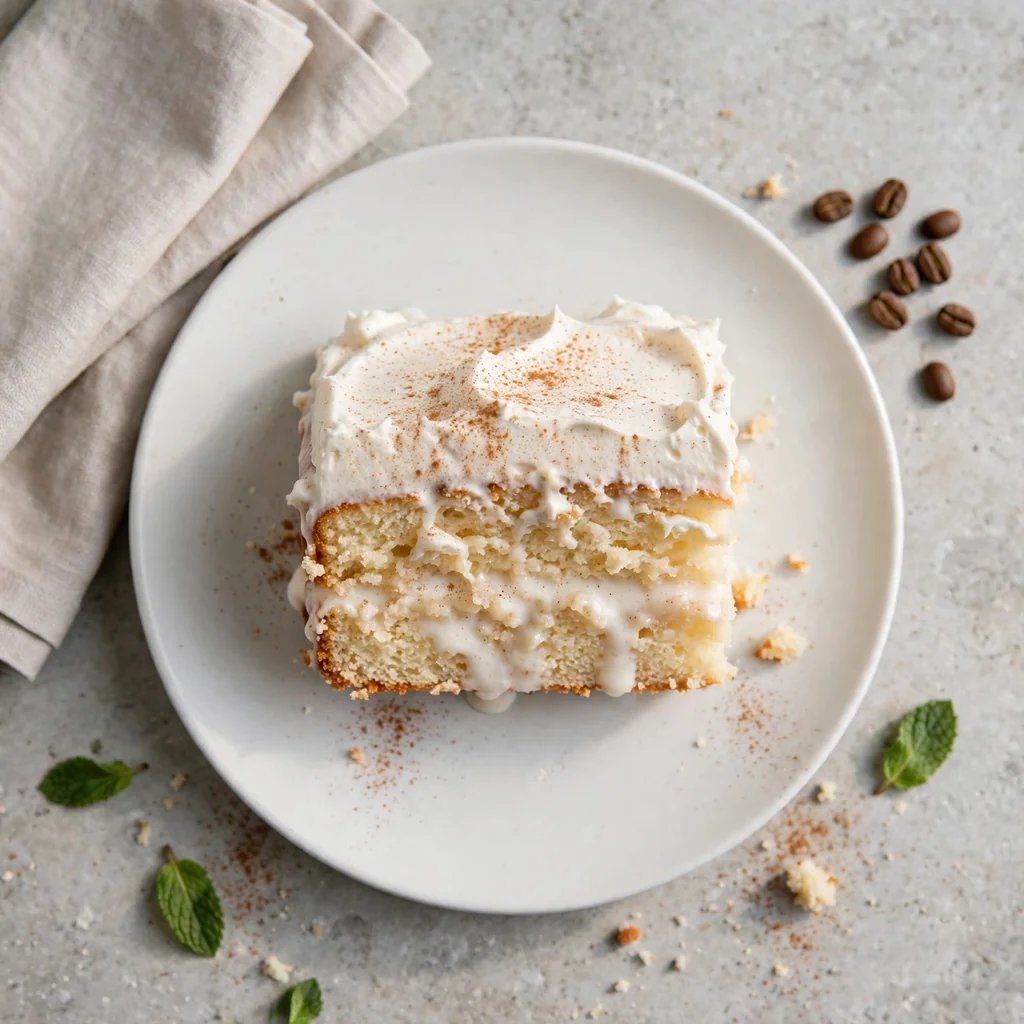 Porción de torta tres leches de vitrina