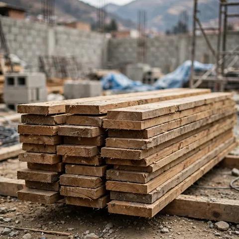 Tablas de madera para encofrado y armado