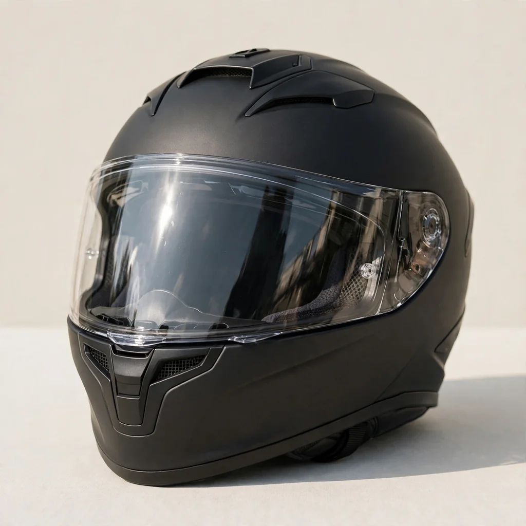 Casco integral para motociclista con visor