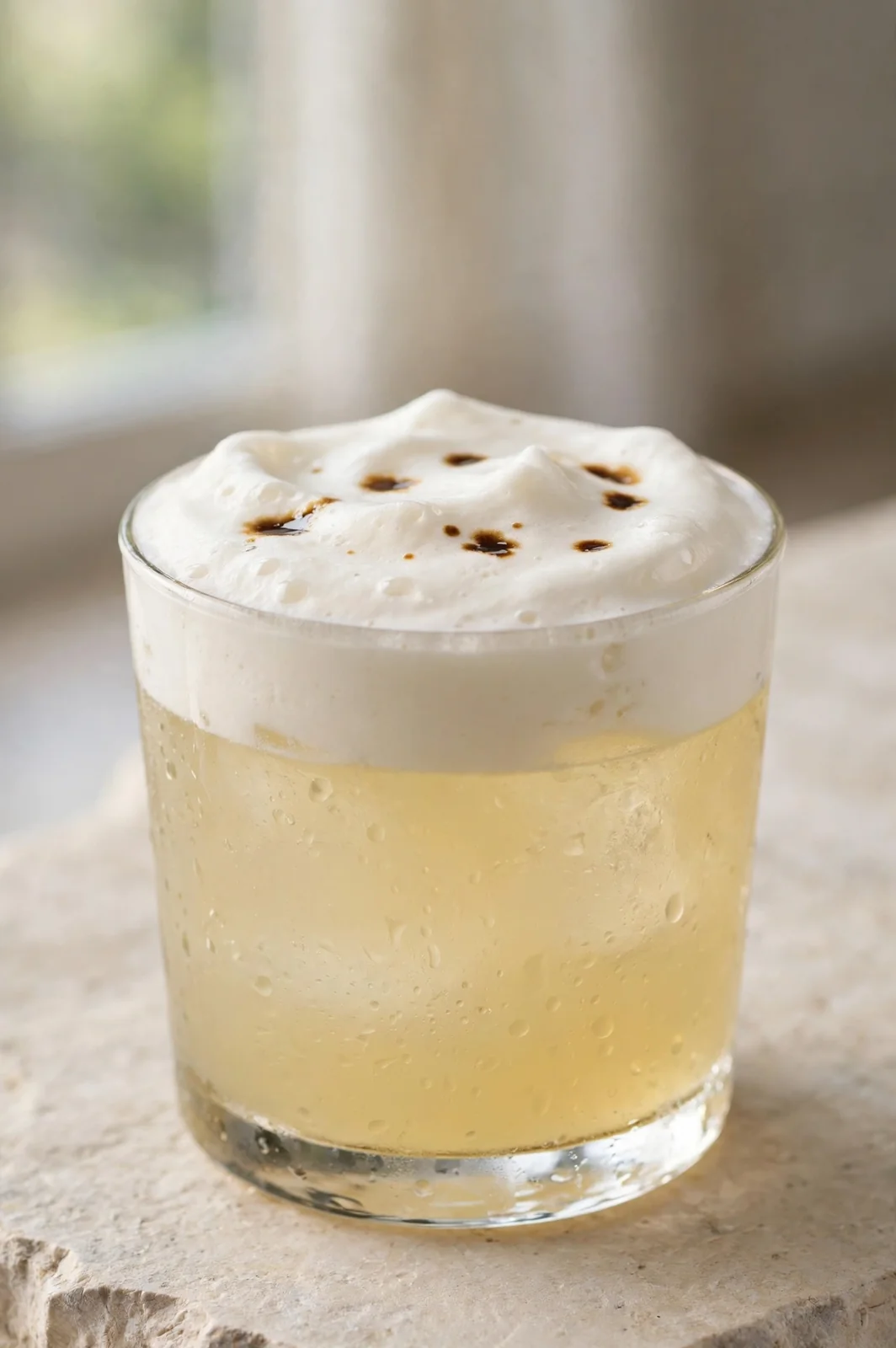 Pisco sour preparado al momento