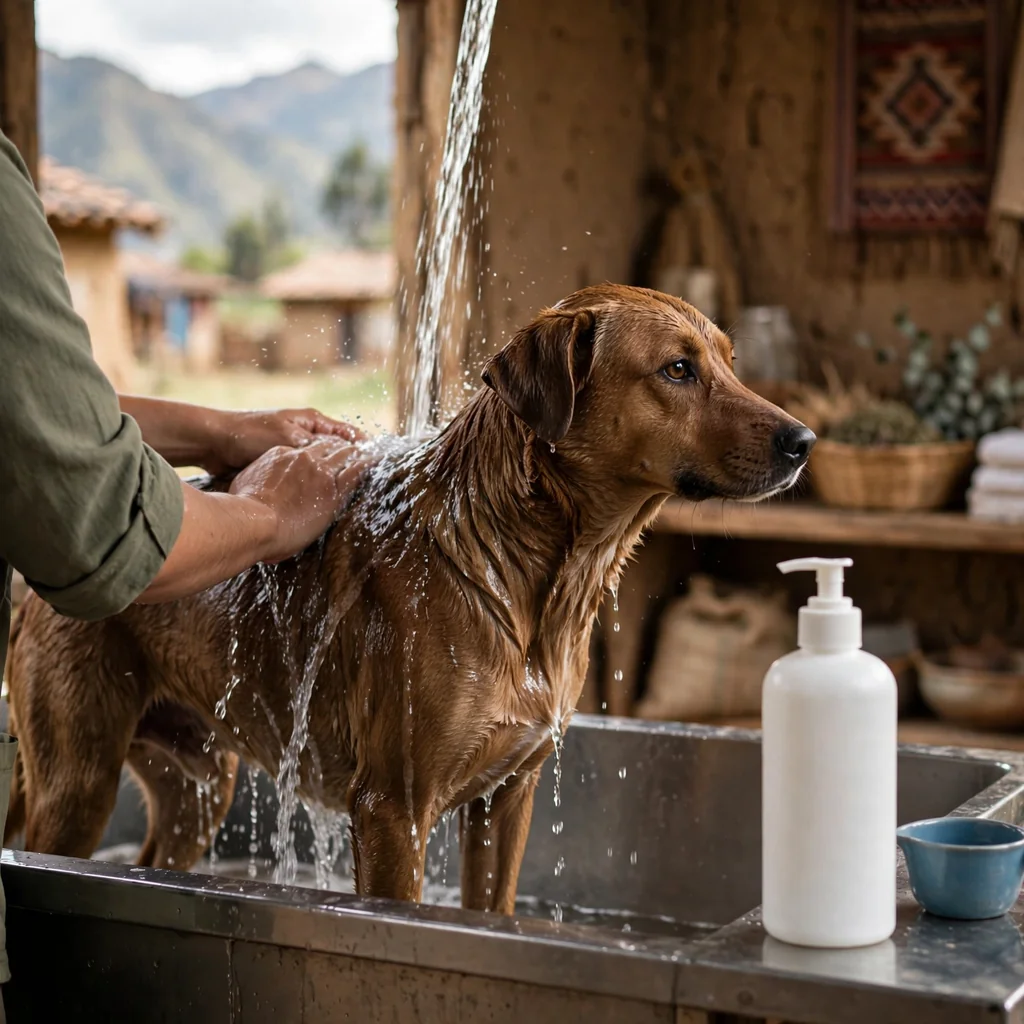 Bano medicado antipulgas para perros