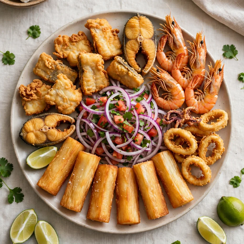 Jalea mixta de pescado y mariscos