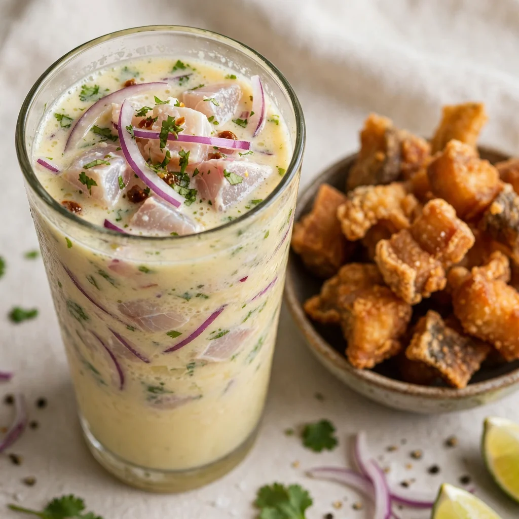 Leche de tigre clasica con chicharron