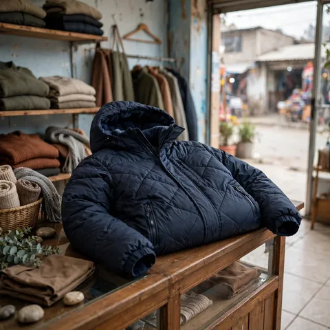 Casaca acolchada de invierno con capucha