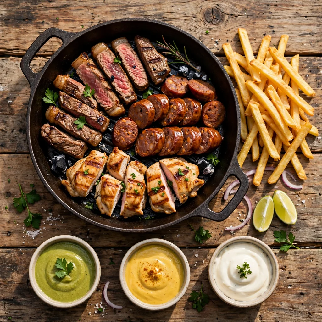 Parrilla mixta con carnes y chorizo