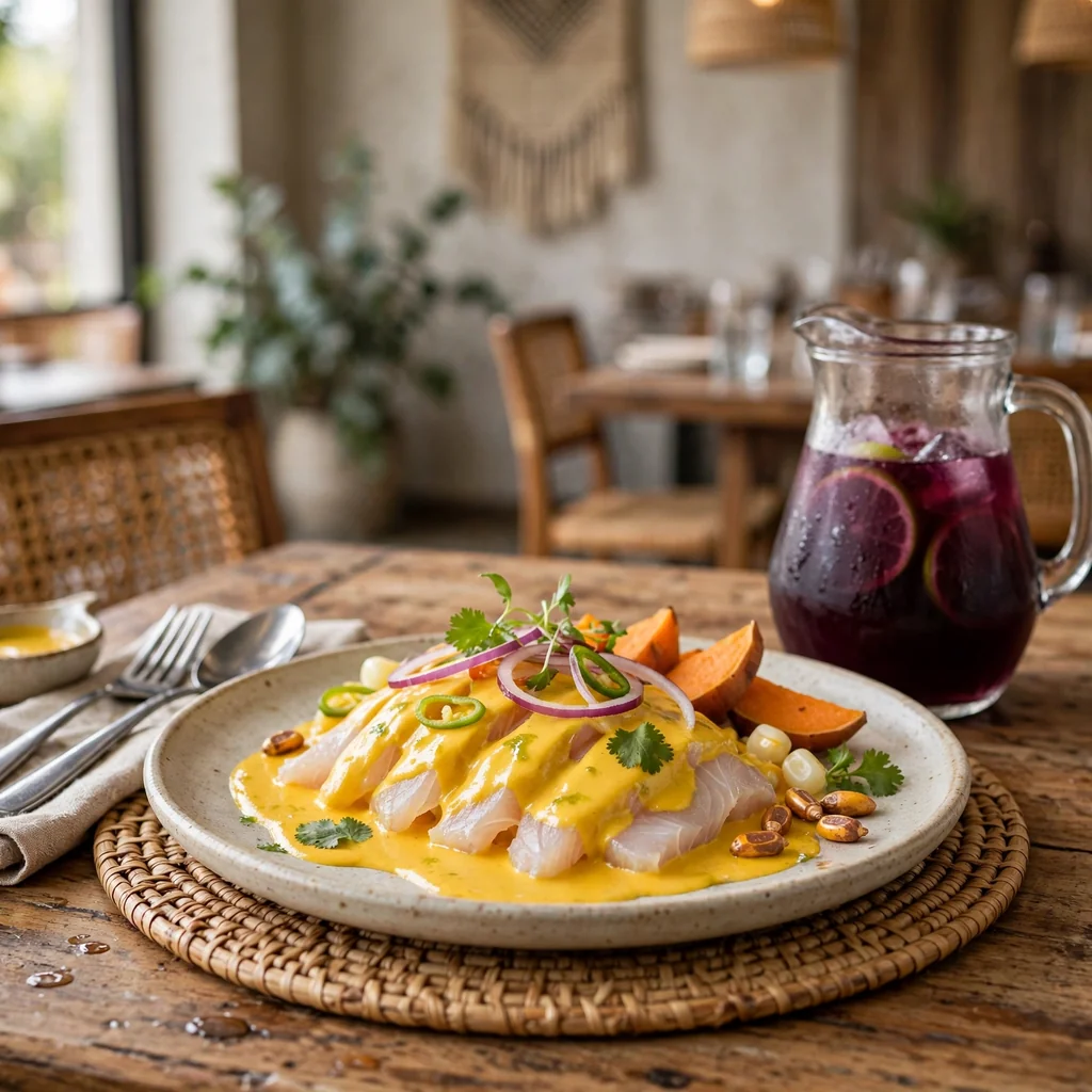 Tiradito de pescado con ají amarillo