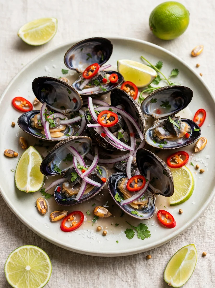 Ceviche de conchas negras del mar