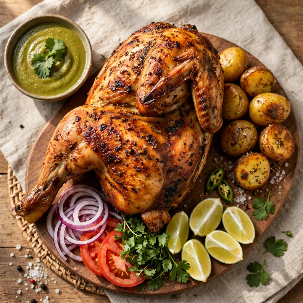 Medio pollo a la brasa asado