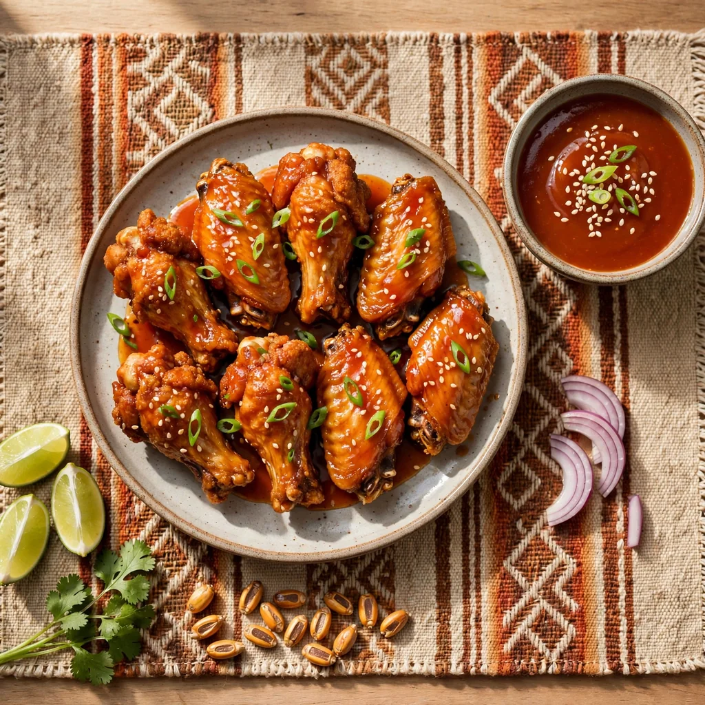 Alitas broaster con salsa agridulce
