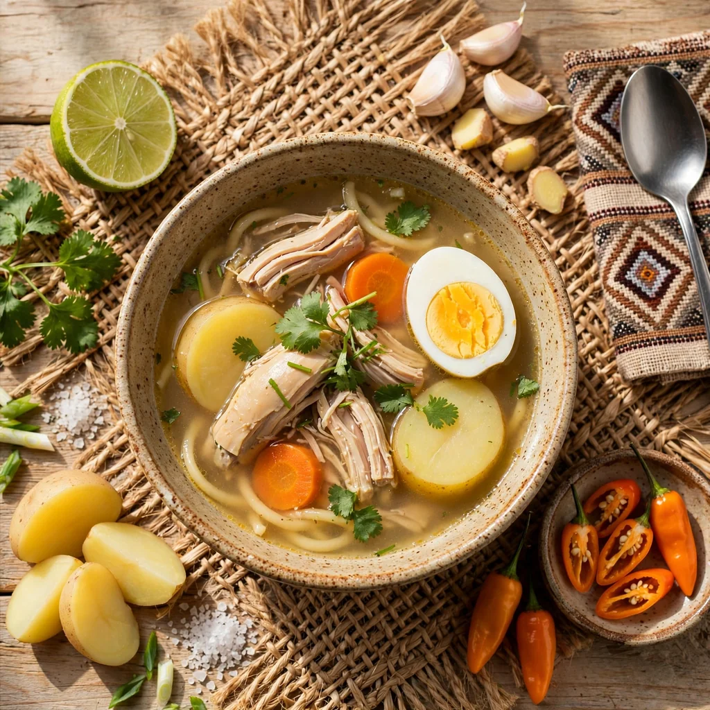 Caldo de gallina de la casa