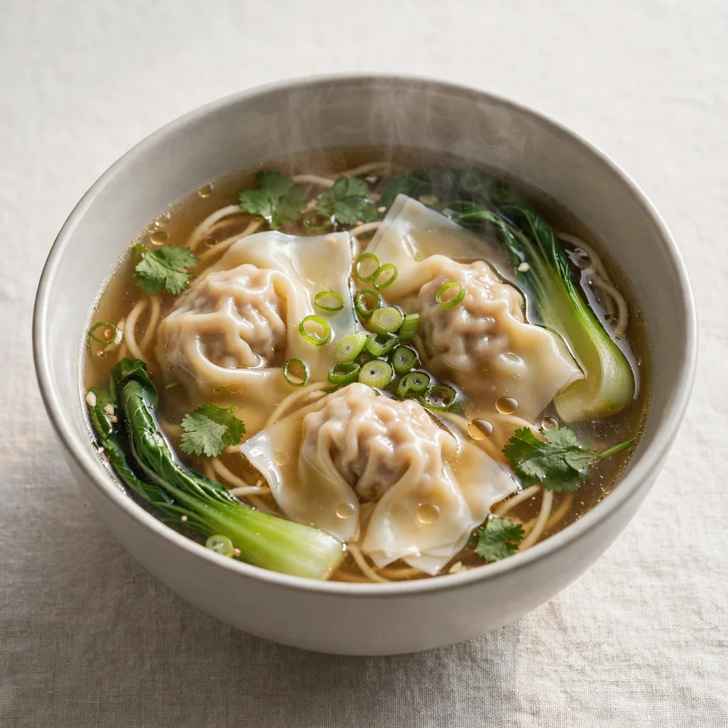 Sopa wantán para el almuerzo