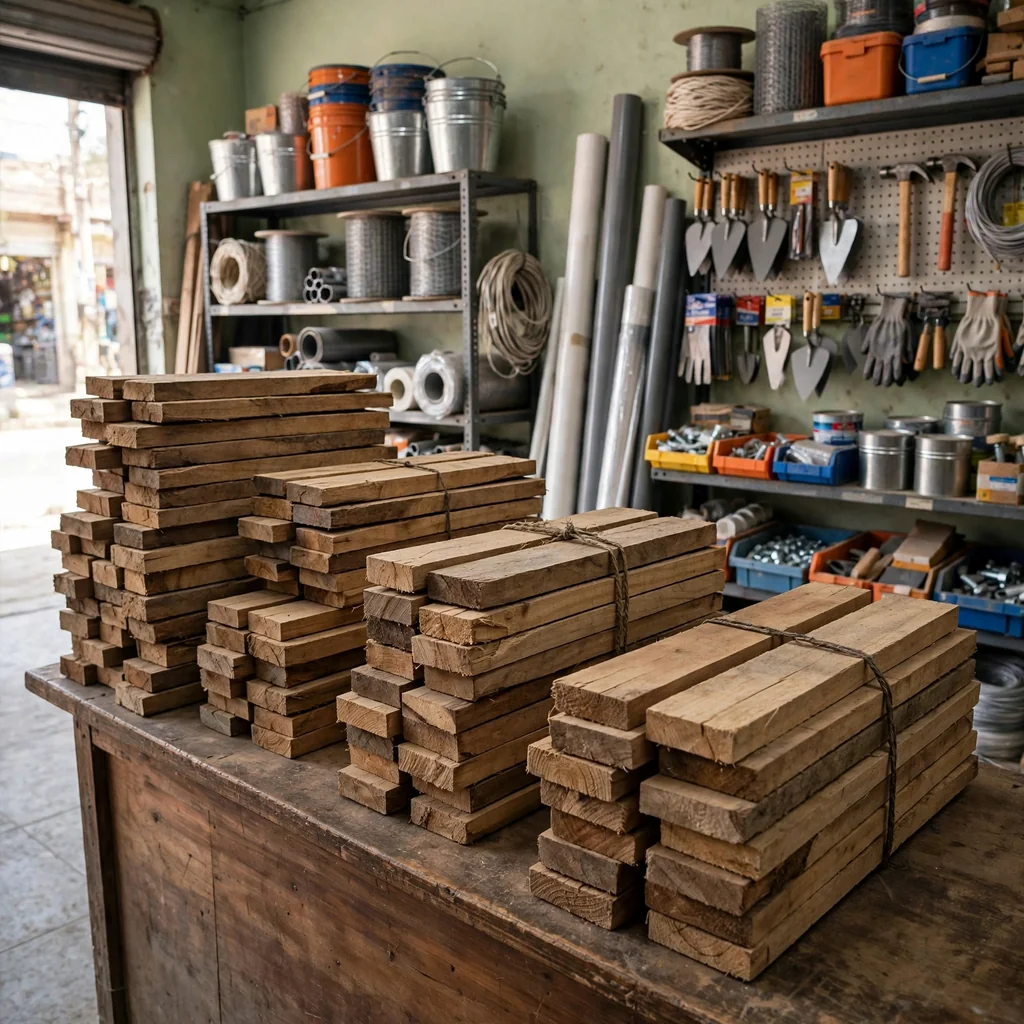 Tablas de madera para encofrado
