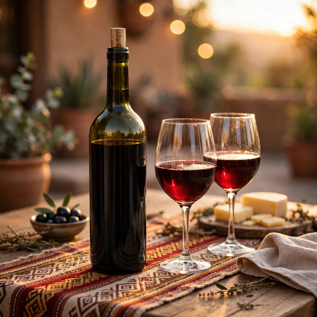 Vino tinto de mesa botella